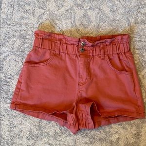 Paper bag high waisted shorts